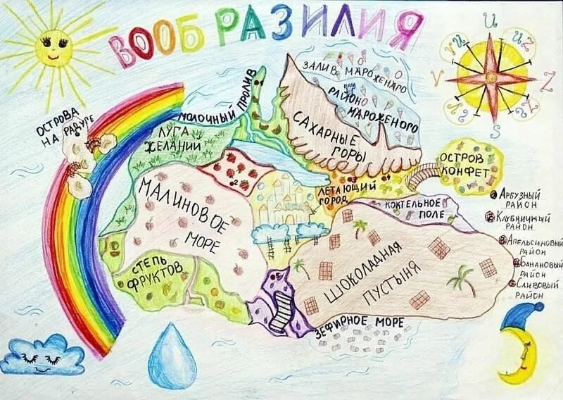 Нарисовать карту выдуманной страны