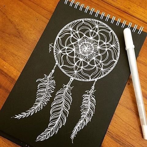 Рисунки на черной бумаге