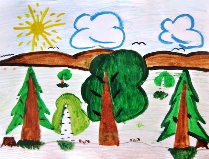 Рисунок на тему лес