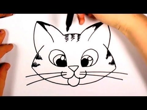 Мордочка котика рисунок для детей