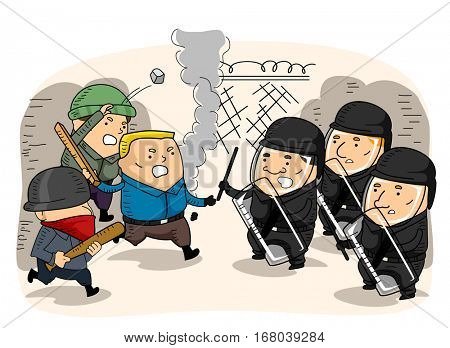 Общественные беспорядки рисунки