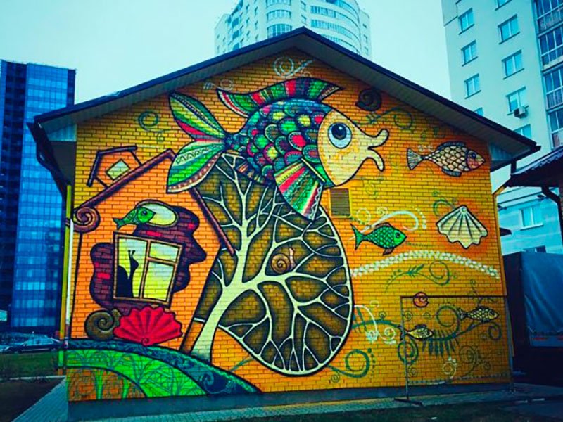 Расписные фасады домов