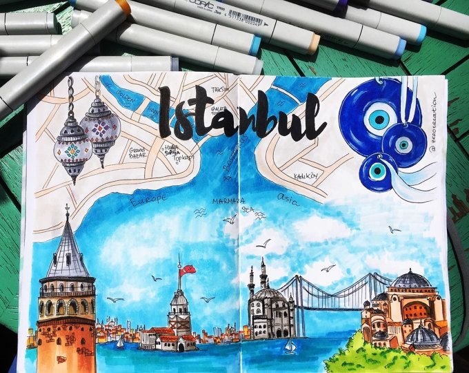 Travel скетчинг