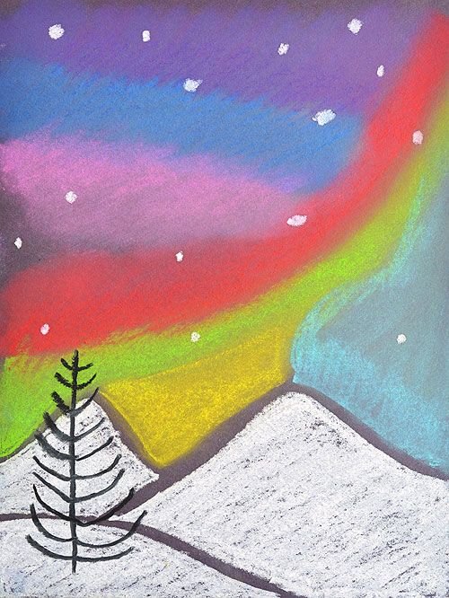 Северное сияние рисунок