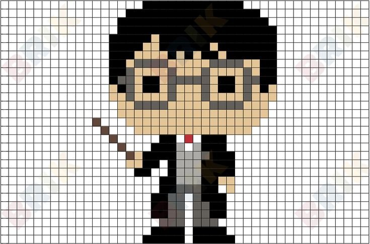 Рисунки по клеточкам Гарри Поттер