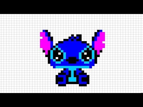 Рисунки по клеточкам маленькие Стича