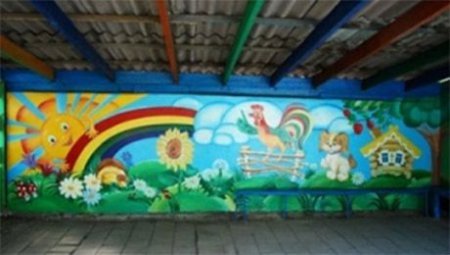 Роспись веранды в детском саду