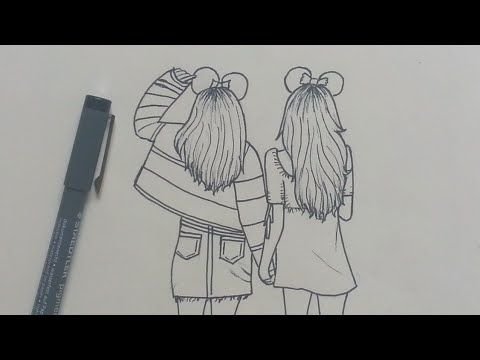Рисунки для срисовки подруги