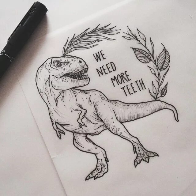 Тату динозавр