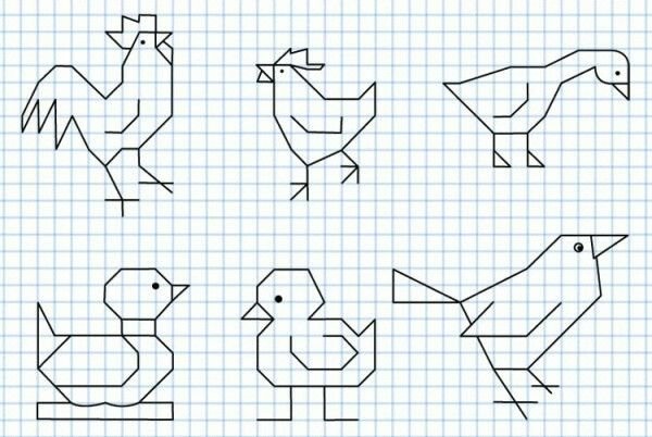 Рисование в клетке для дошкольников