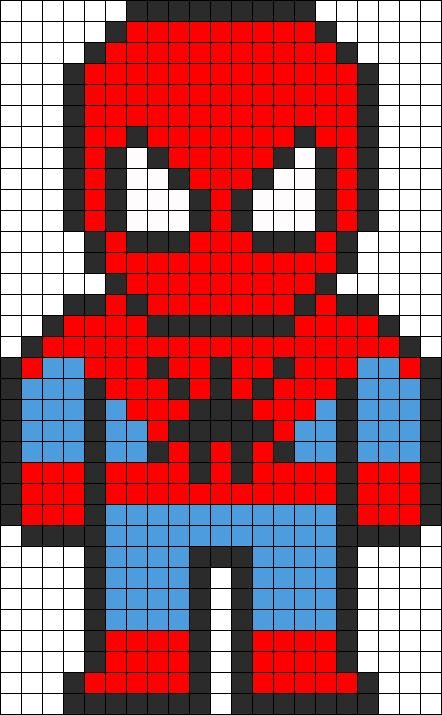 Perler Beads схемы человек паук