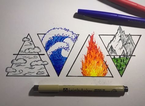 Пламя фломастерами