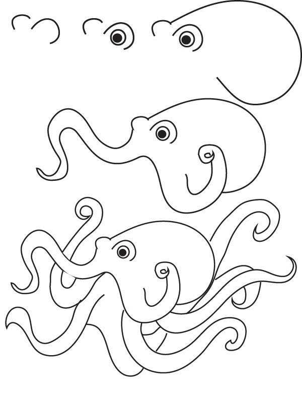 Рисование морские обитатели