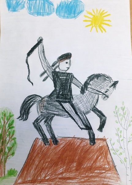 Памятник Салавату Юлаеву рисунок карандашом