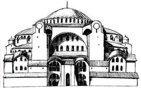 Храм св Софии в Константинополе рисунок