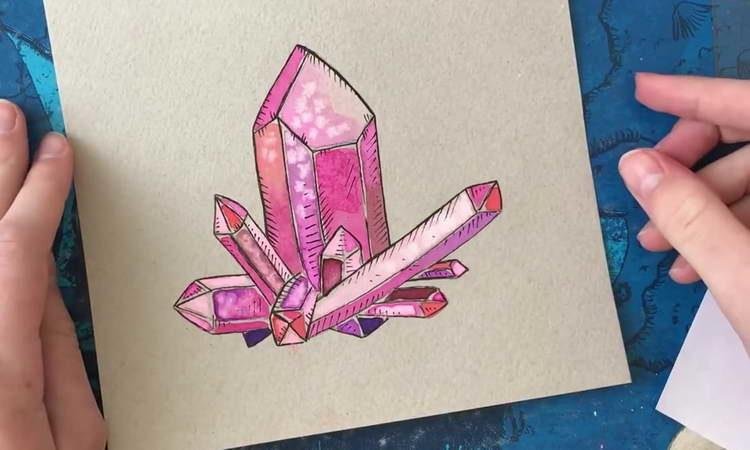 Кристалл рисунок карандашом