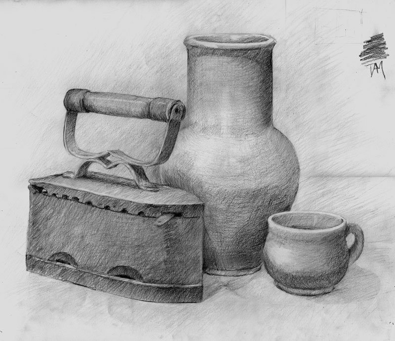 Натюрморт рисунок карандашом
