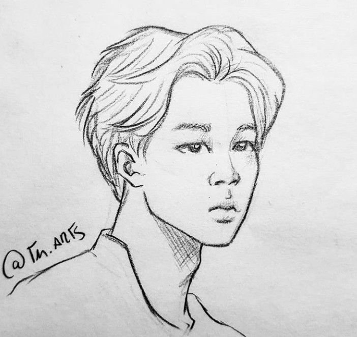 BTS рисунки легкие Чимин