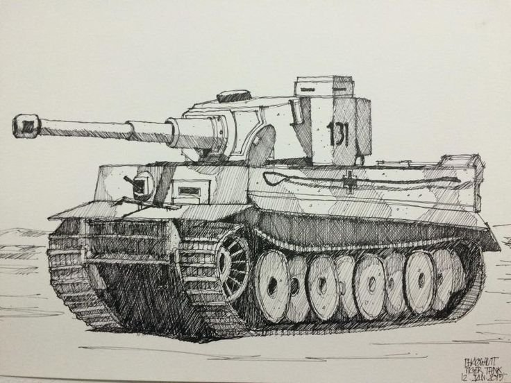 Танк тигр рисунок