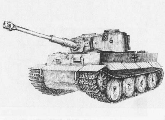 Танк тигр 2 рисунок