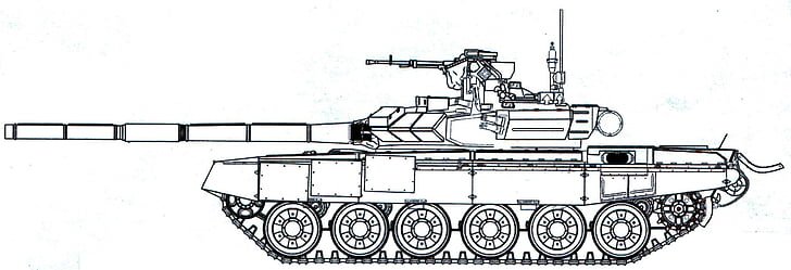 Танк т-90 вид сбоку