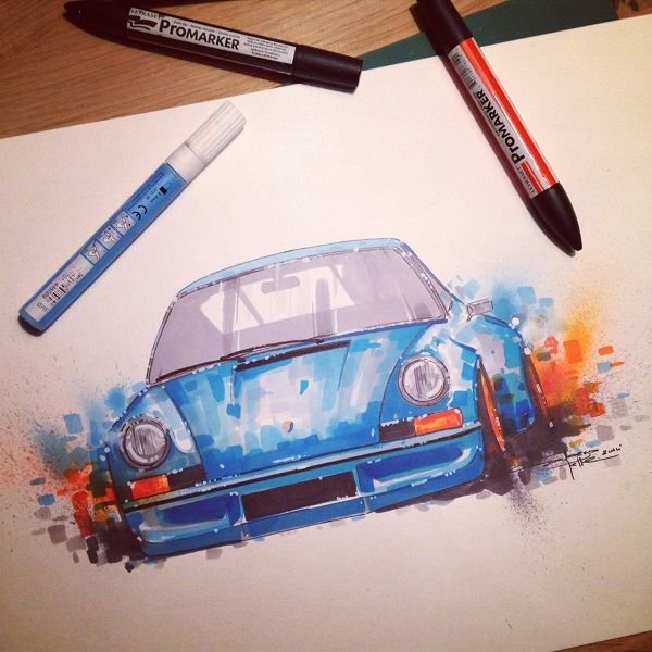 Рисунки на авто маркером