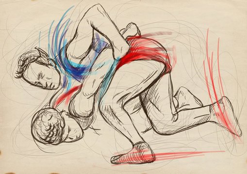 Вольная борьба рисунки