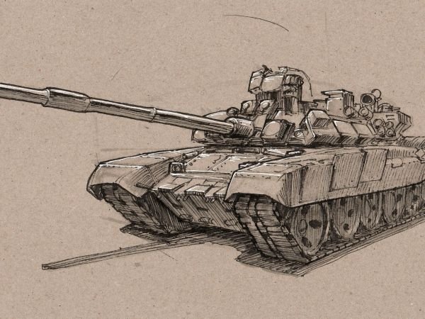 Нарисовать танк т 90