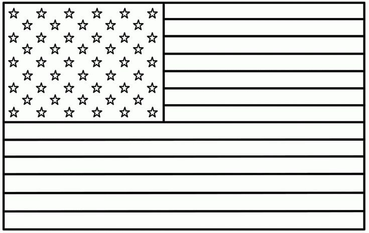 Флаг США для раскрашивания