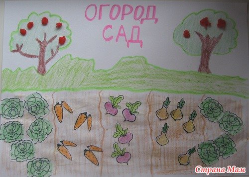 Детские рисунки на тему огород