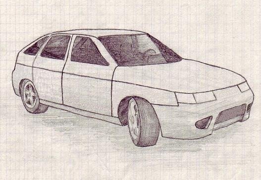 ВАЗ 2110 рисунок сзади