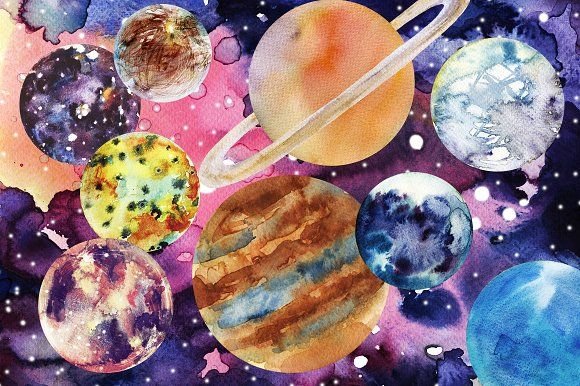 Космос акварелью