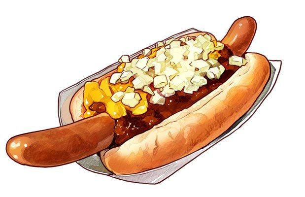 Хот дог нарисованный