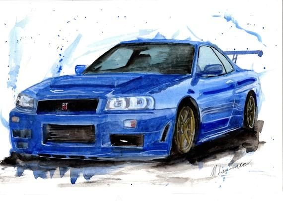 Nissan Skyline r32 рисунок