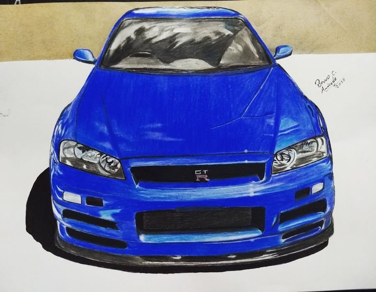 Nissan Skyline gt-r r34 drawing