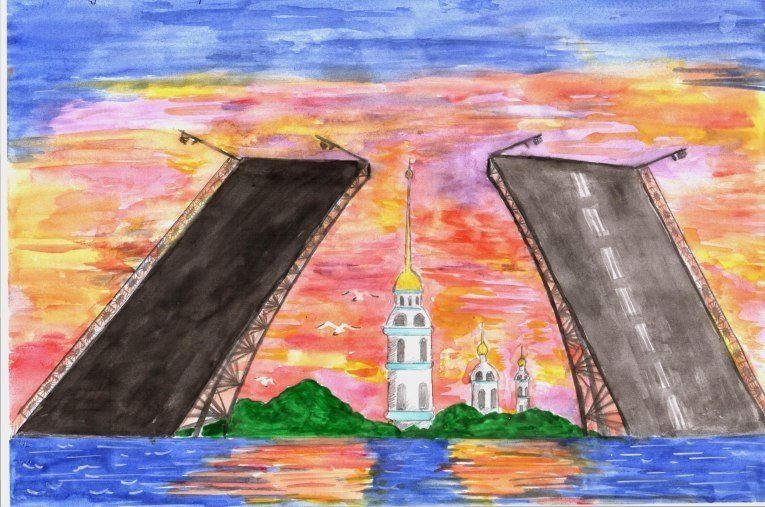 Рисование достопримечательности города