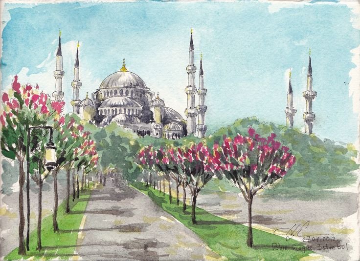 Мечеть Султанахмет рисунок