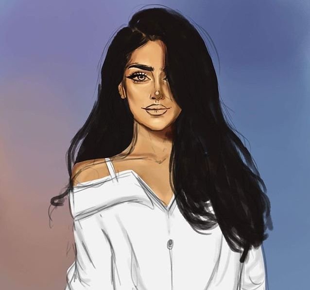 Брюнетка рисунок