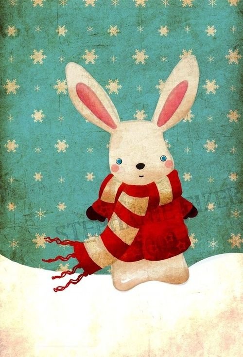 Новогодний кролик рисунок