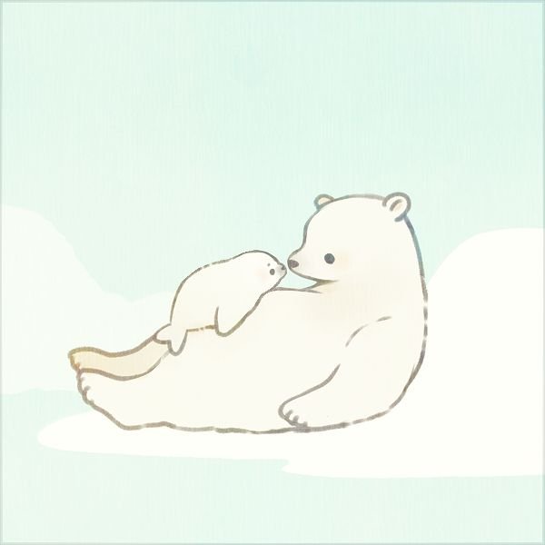Нарисовать милого белого медведя