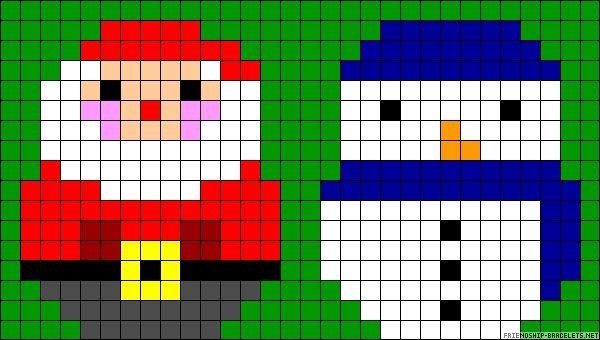 Рисунки по клеточкам новогодние