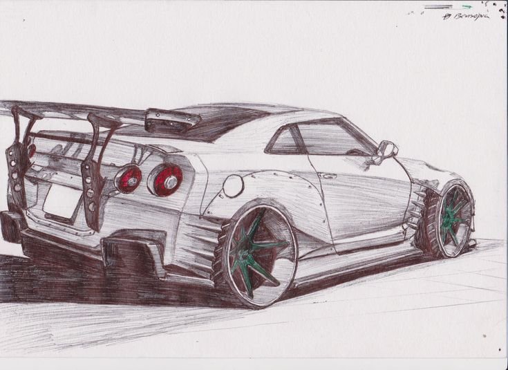 Nissan GTR 35 drawing