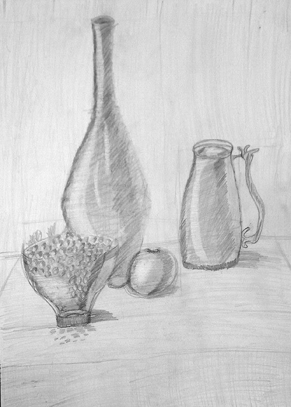 Натюрморт рисунок карандашом
