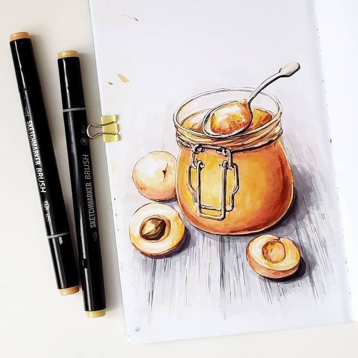 Рисунки маркерами натюрморт