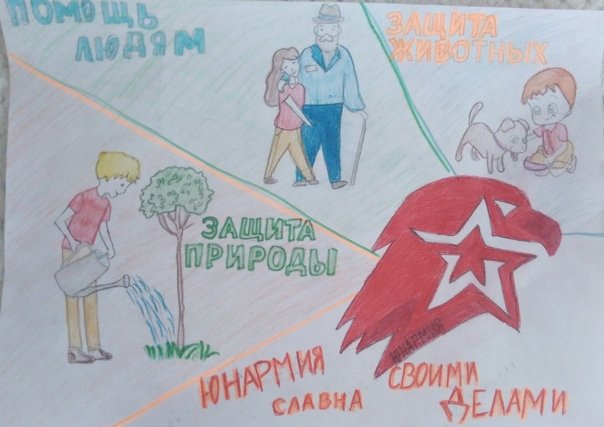 Юнармейцы нарисованные