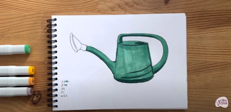 Нарисовать лейку карандашом поэтапно для детей художественная школа