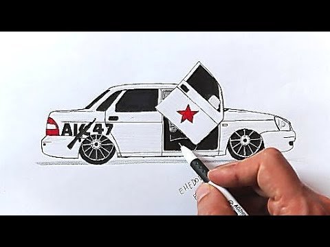 Нарисованные машины БПАН карандашом