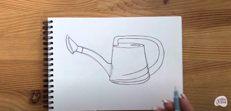 Лейка рисунок для детей карандашом