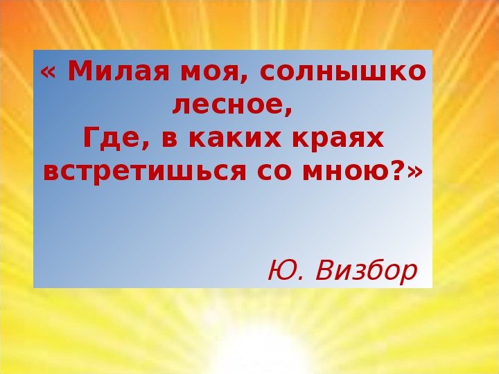 Текст песни милая моя солнышко Лесное