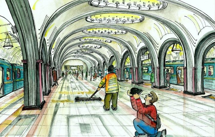 Метро рисунок